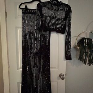 Elegant Black and Silver Women's Dress